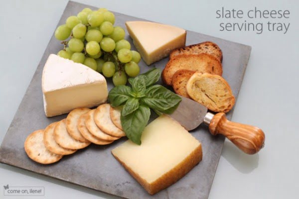 DIY Slate Cheese Serving Tray     