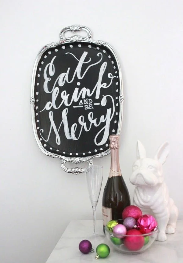 Thrifted Genius: Chalkboard Serving Tray DIY     