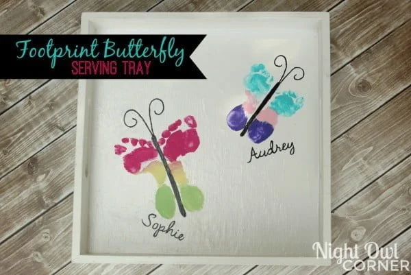 DIY Footprint Butterfly Serving Tray     