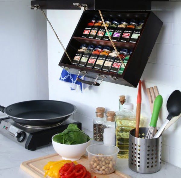 DIY: TURN AN OLD ART BOX INTO A FOLD-DOWN SPICE RACK