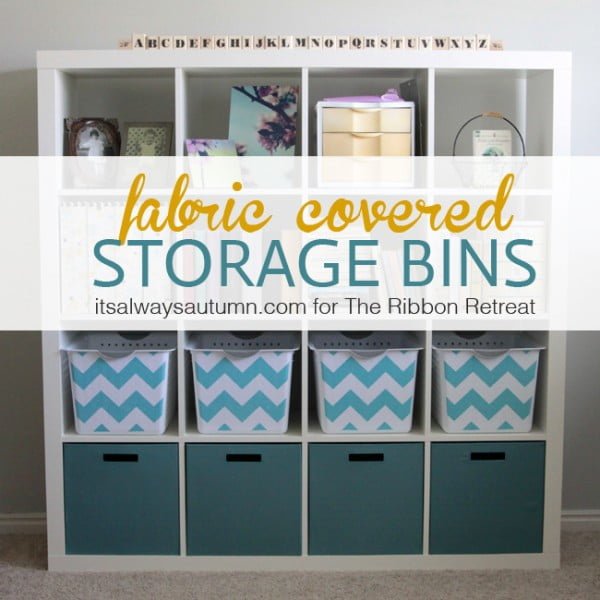 get organized with easy DIY fabric covered storage bins    