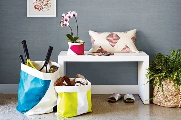 DIY: Colorful Canvas Storage Bins    