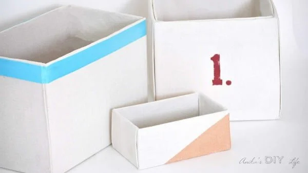 How to make Perfect No-Sew Canvas Storage Bins    