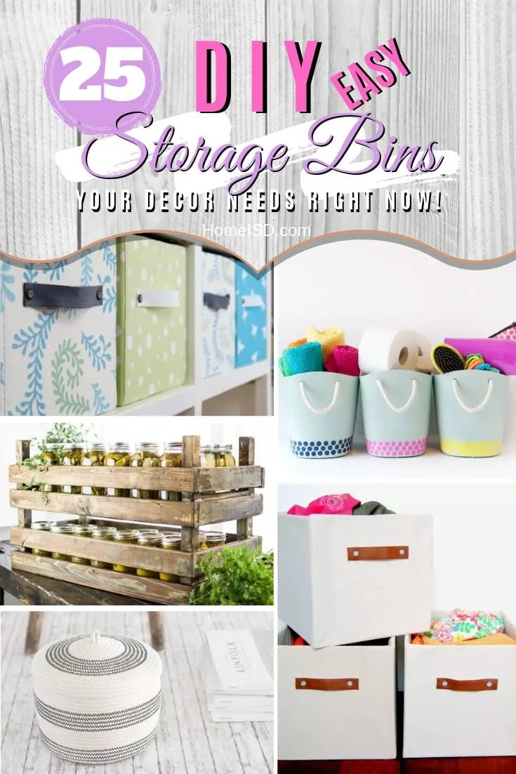 You need these stylish DIY storage bins to organize and decorate your home. And they're so inexpensive to make too! Great list! #homedecor #organize #DIY