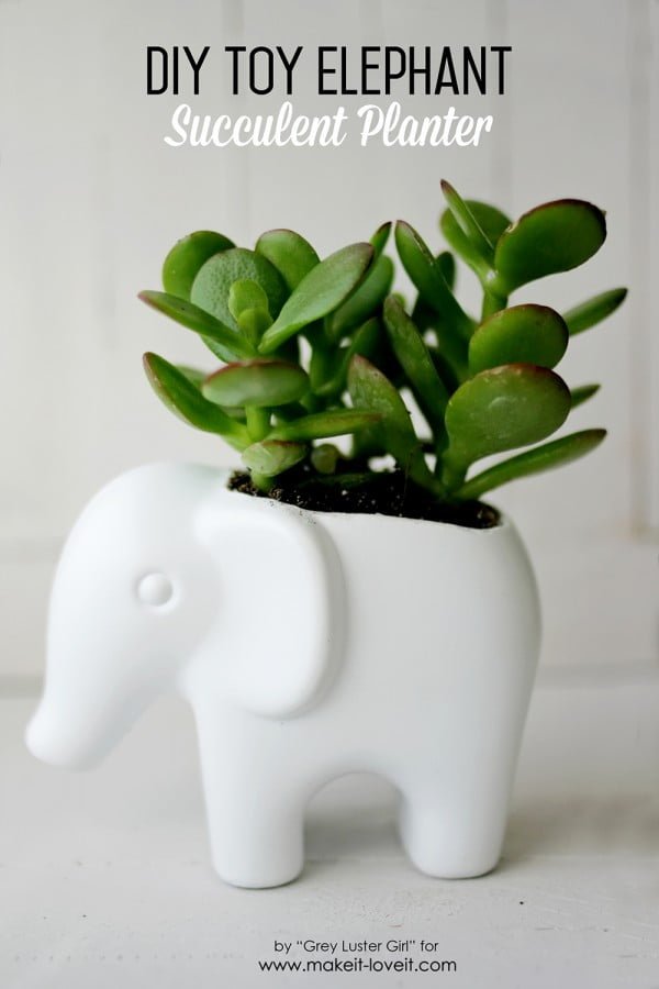 DIY Toy Elephant Succulent Planter