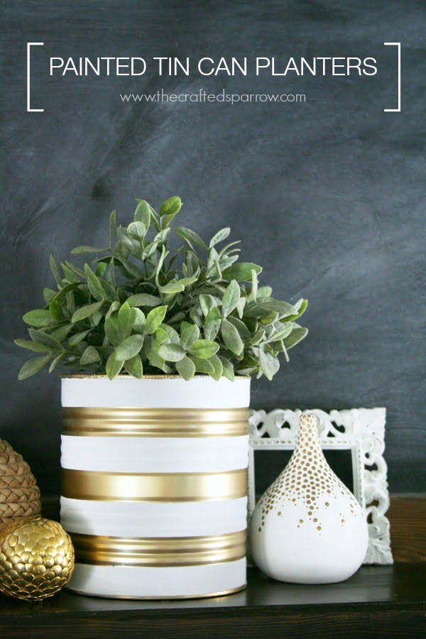 Painted Tin Can Planters
