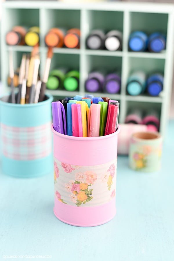 DIY Tin Can Organizers