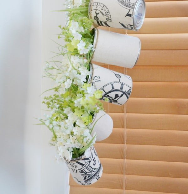 DIY Tin Can Hanging Planter