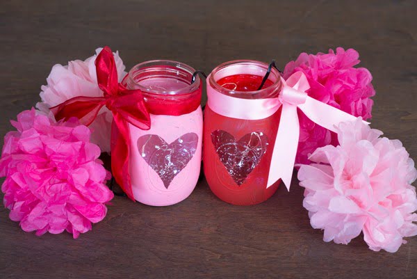 Valentine's DIY Mason Jar Centerpiece