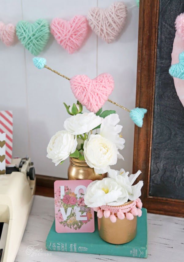 Valentine's Day Craft- Yarn Wrapped Hearts