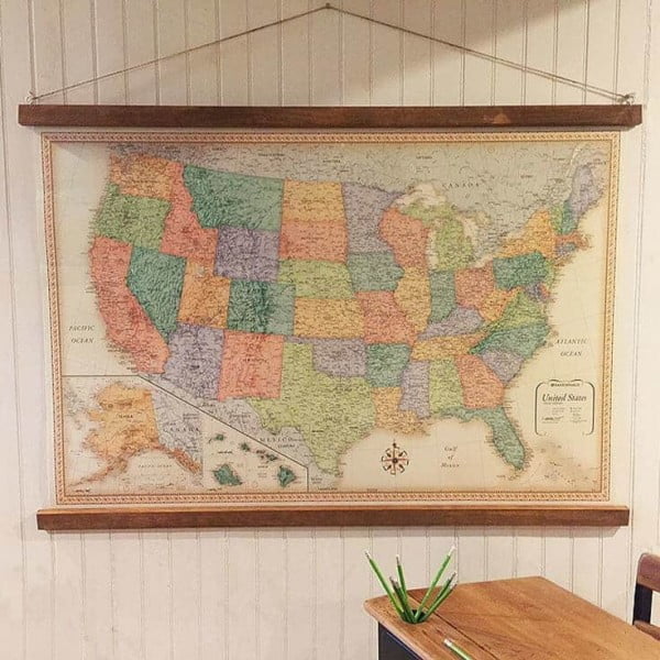 Vintage-Style Hanging Map: An Easy DIY Decor Idea