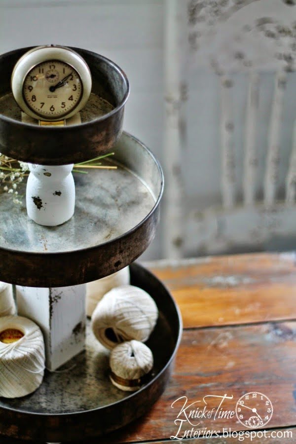 Tiered Stands with Repurposed Bowls and Tins