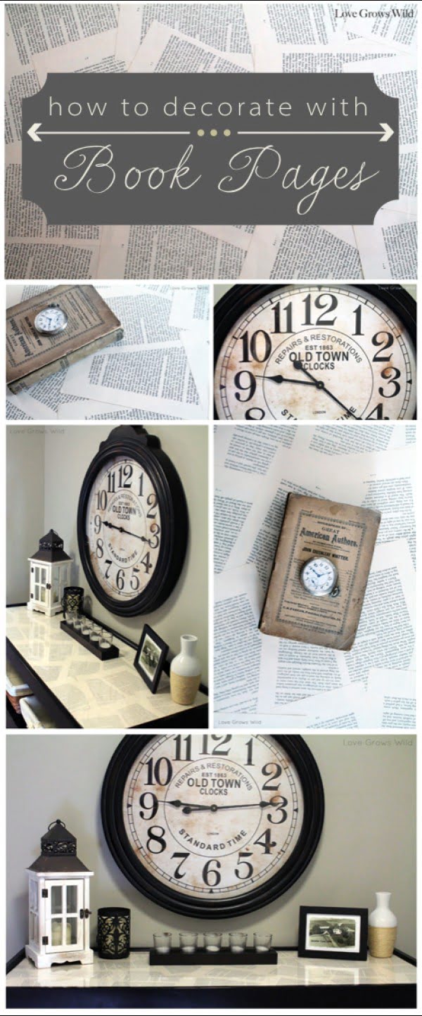 Ideas for Decorating with Book Pages