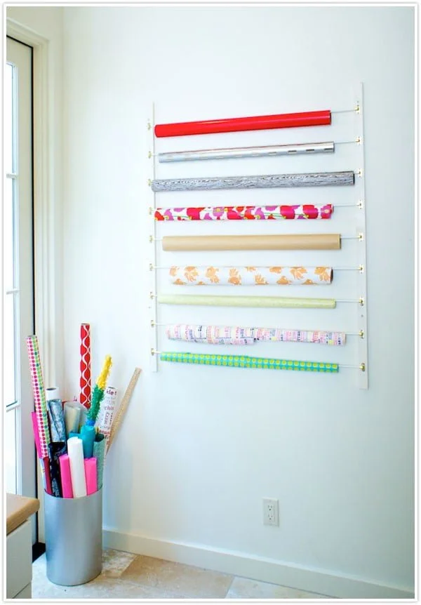 DIY Wrapping Paper Organizer    