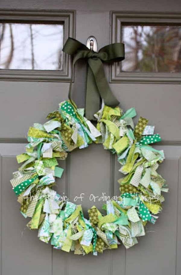 DIY St. Patricks's Day rag wreath
