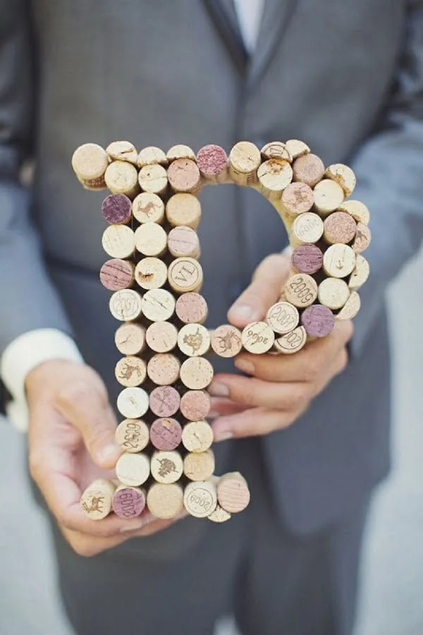 DIY Wine Cork Monogram Decor
