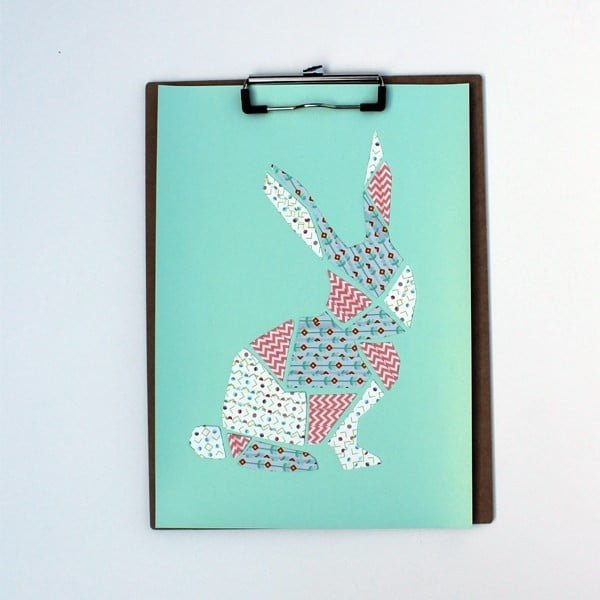 DiY washi tape bunny art