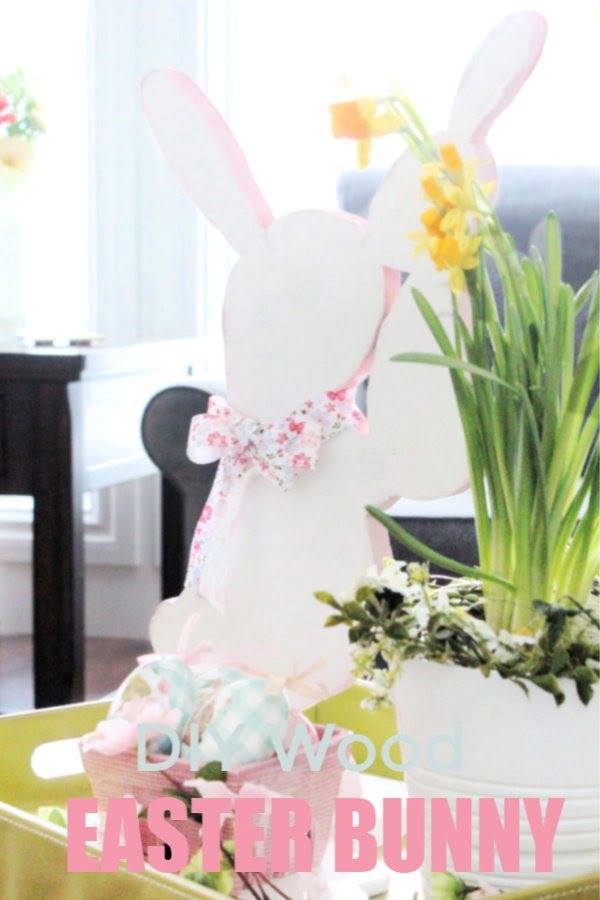 DIY Wood Bunny Craft for Spring and Easter Decorating