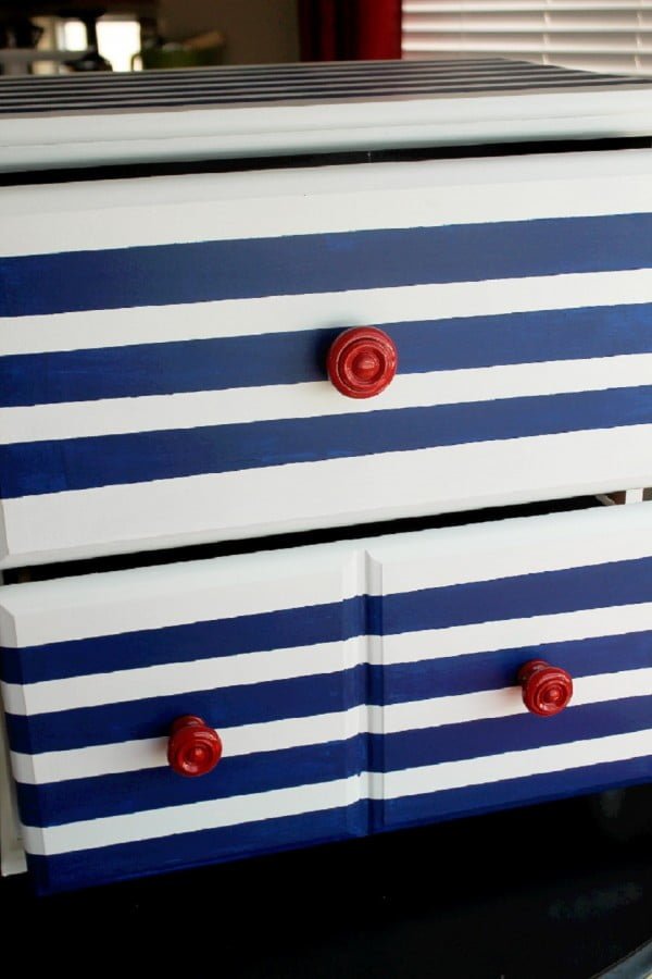 DIY Striped Dresser     