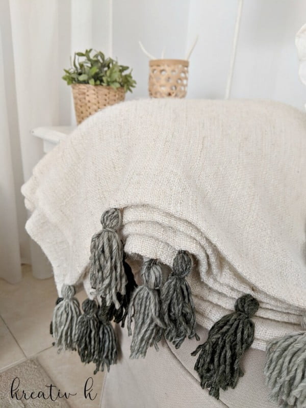 IKEA Hack DIY Tassel Blanket