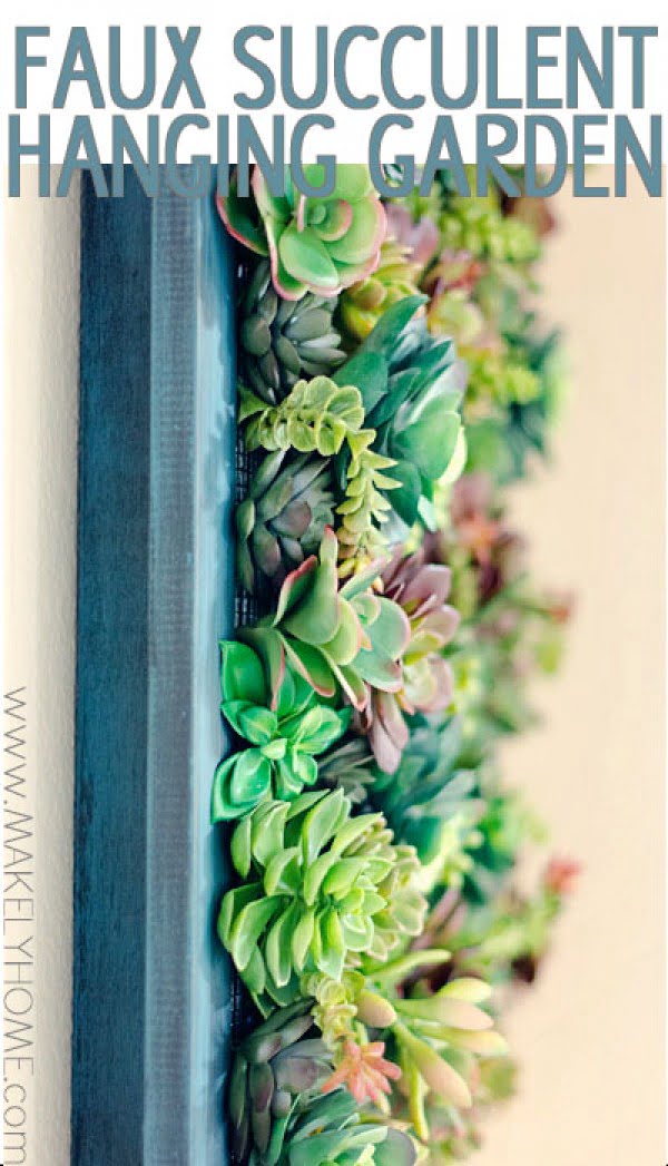 DIY Fake Succulent Hanging Garden Tutorial     