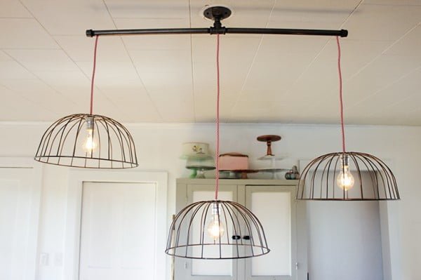 DIY Wire Basket Lights