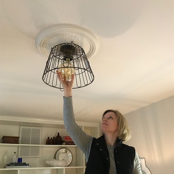 Our Lightbulb Moment: Creating a DIY Wire Basket Light Fixture