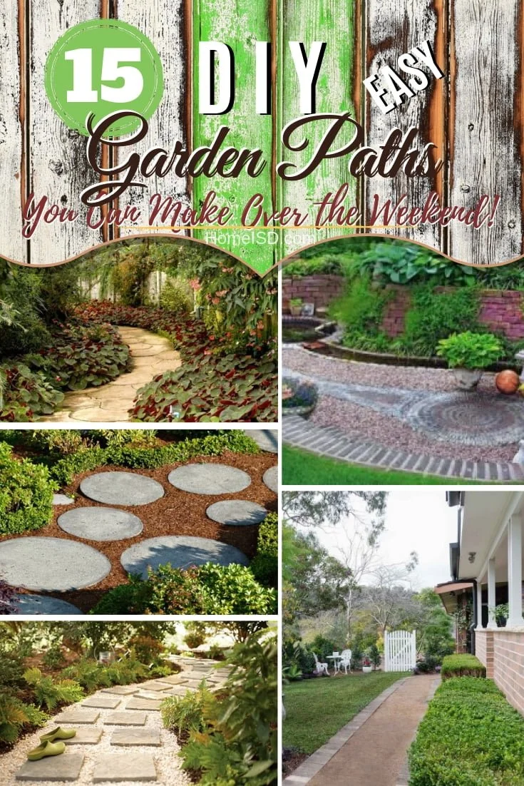 Looking for a great outdoor project in your backyard or garden? How about a new beautiful garden path? These are some great ideas! #garden #gardenpath #DIY #outdoors