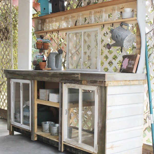 How to Build a Potting Bench with Reclaimed Wood       