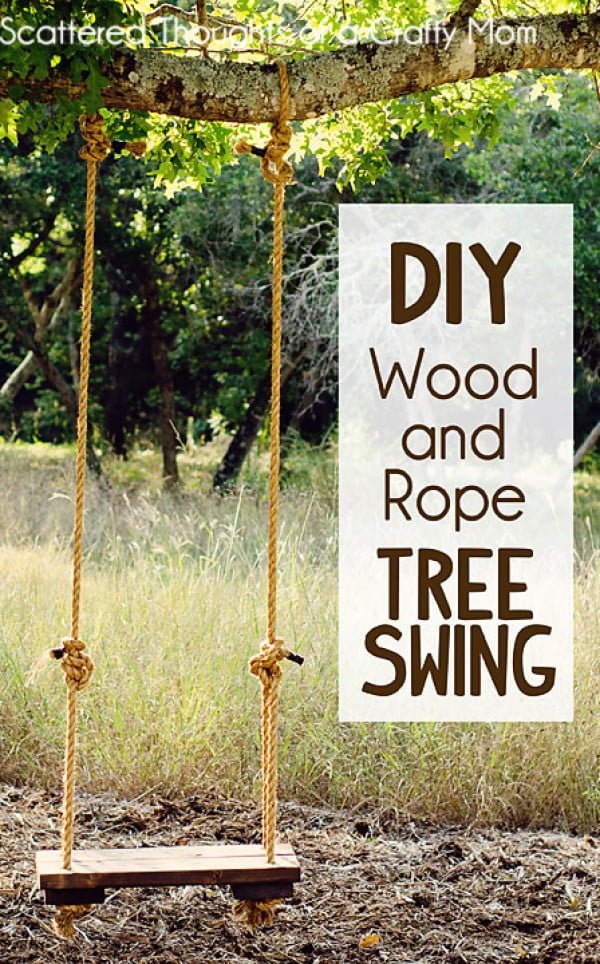 How to Make a Rustic Rope and Wood Tree Swing     