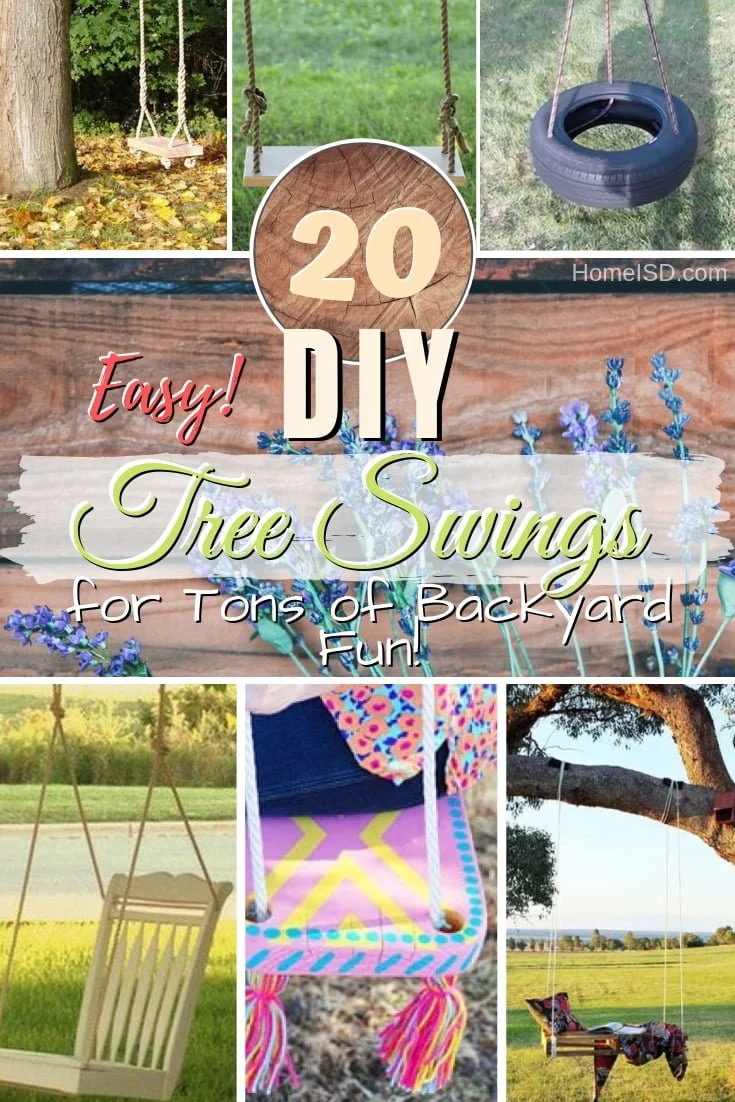 It's time to have some fun in the backyard! Check out the easiest DIY tree swings you can make! #DIY #treeswing #outdoor #backyard