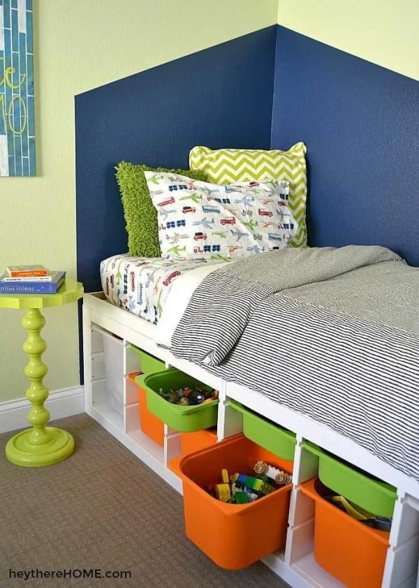 DIY Twin Platform Bed With Storage- IKEA Hack     