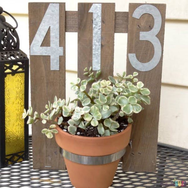 Chic and Fun DIY House Number Wall Planter    