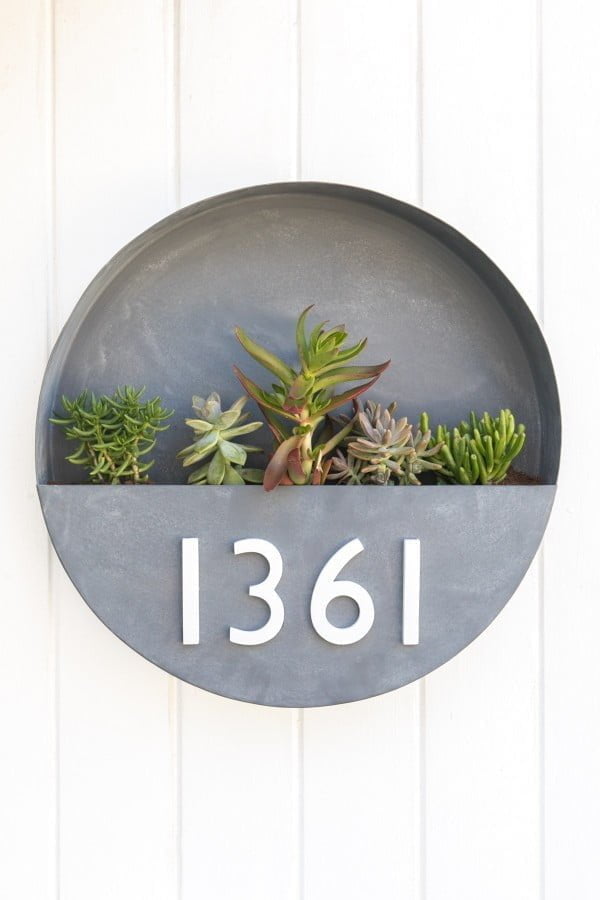 DIY House Number Planter and Rental Friendly Front Porch Decor    
