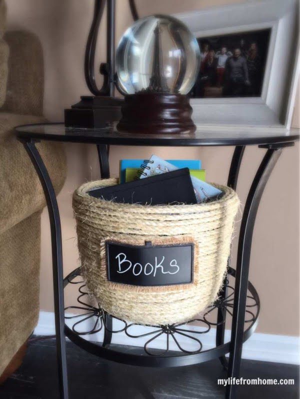 Thrift Store Makeover Challenge: Sisal Rope Basket    