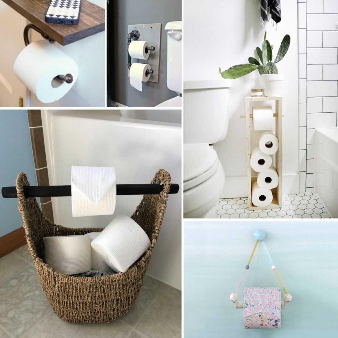 15 Creative DIY Toilet Paper Holder Ideas to Get It Rolling