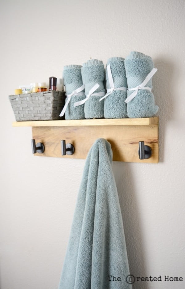 DIY Wooden Towel Hook Rack Tutorial