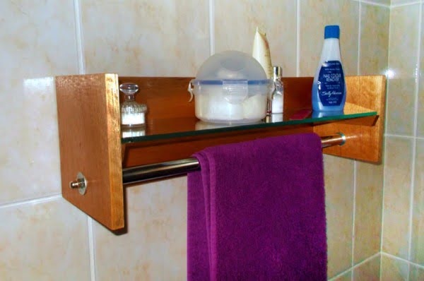 DIY Bathroom Shelf and Towel Rack
