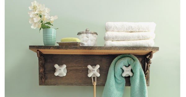 DIY Towel Rack with Faucet Taps