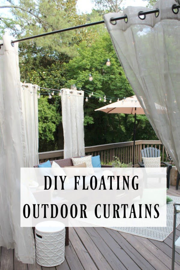 DIY Floating Outdoor Curtain Rod- Creating a Privacy Curtains for Deck