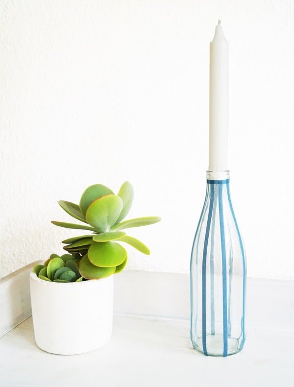 Fünf Minuten Kerzenleuchter mit Washi Tape tape