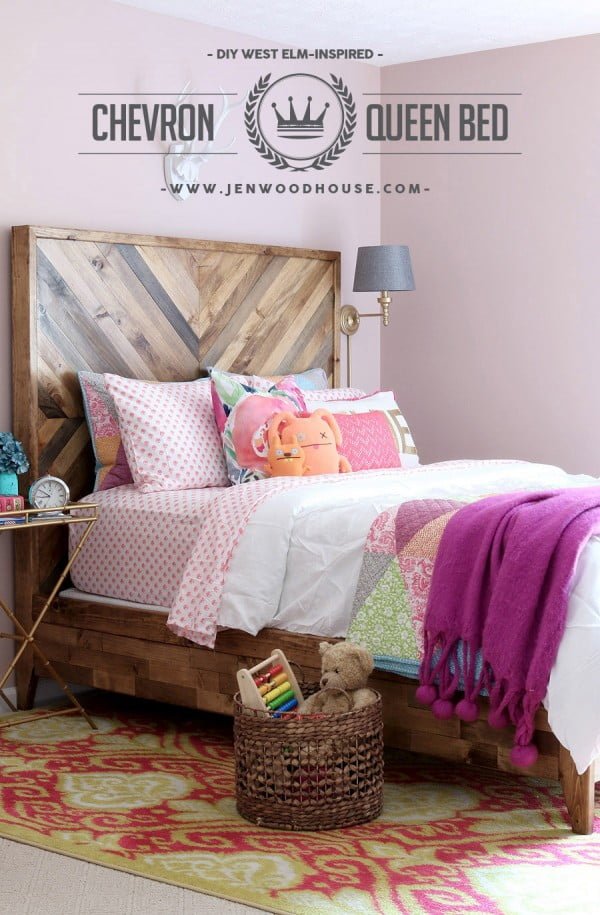 How to build a DIY Reclaimed Wood Chevron West Elm Alexa Bed