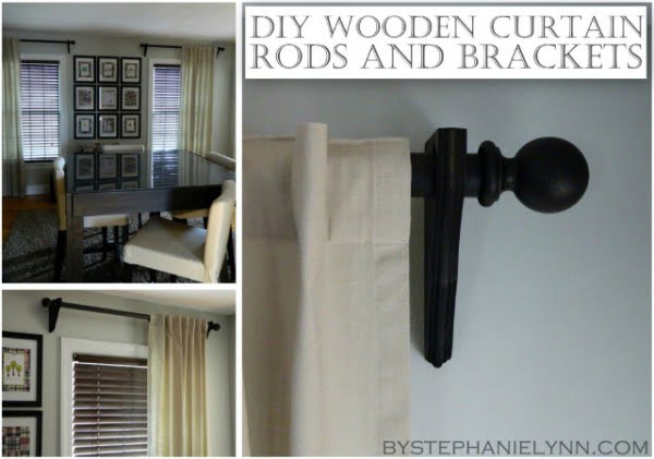 Make Your Own Wooden Ball Curtain Rod Set with Brackets