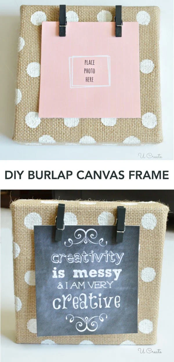 DIY Burlap Canvas Frame