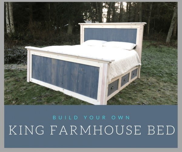 DIY King Farmhouse Bed Plans