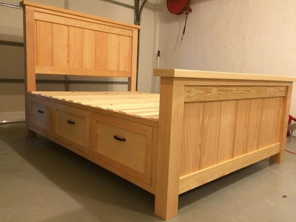 farmhouse bed storage drawers