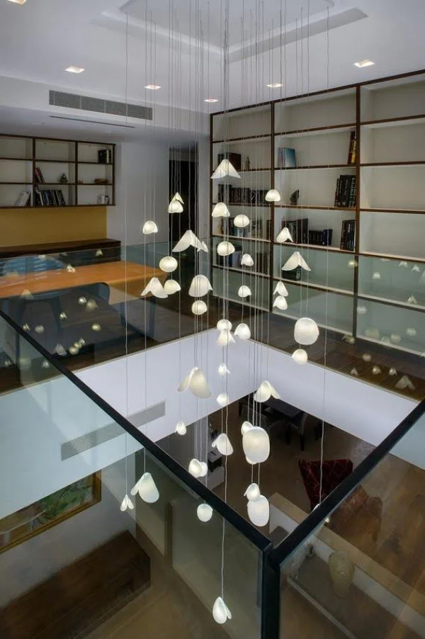 Modern stairwell lighting chandelier