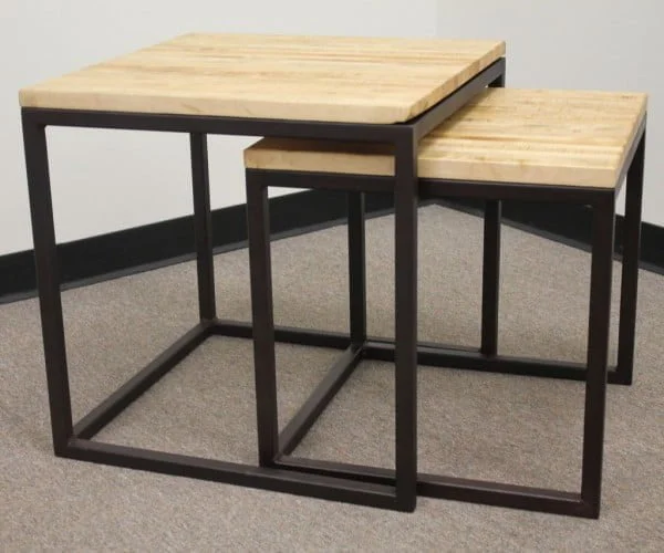 Nested Cube Butcher Block Tables welding projects