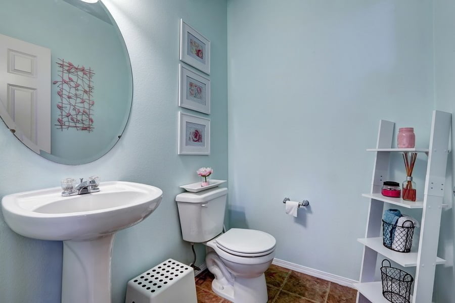 bathroom with storage