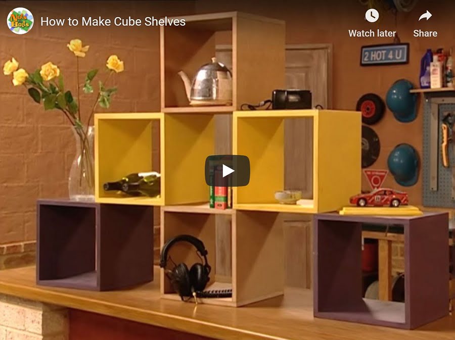 DIY cube shelves tutorial video